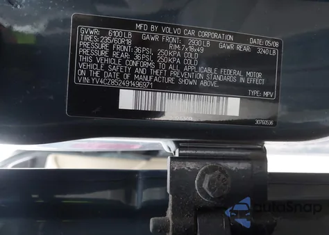 2009 Volvo Xc90 V8 from USA, damaged, VIN YV4CZ852491496971